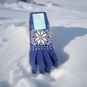 Unisex Snowflake Thermal Fleece Lined Winter Gloves